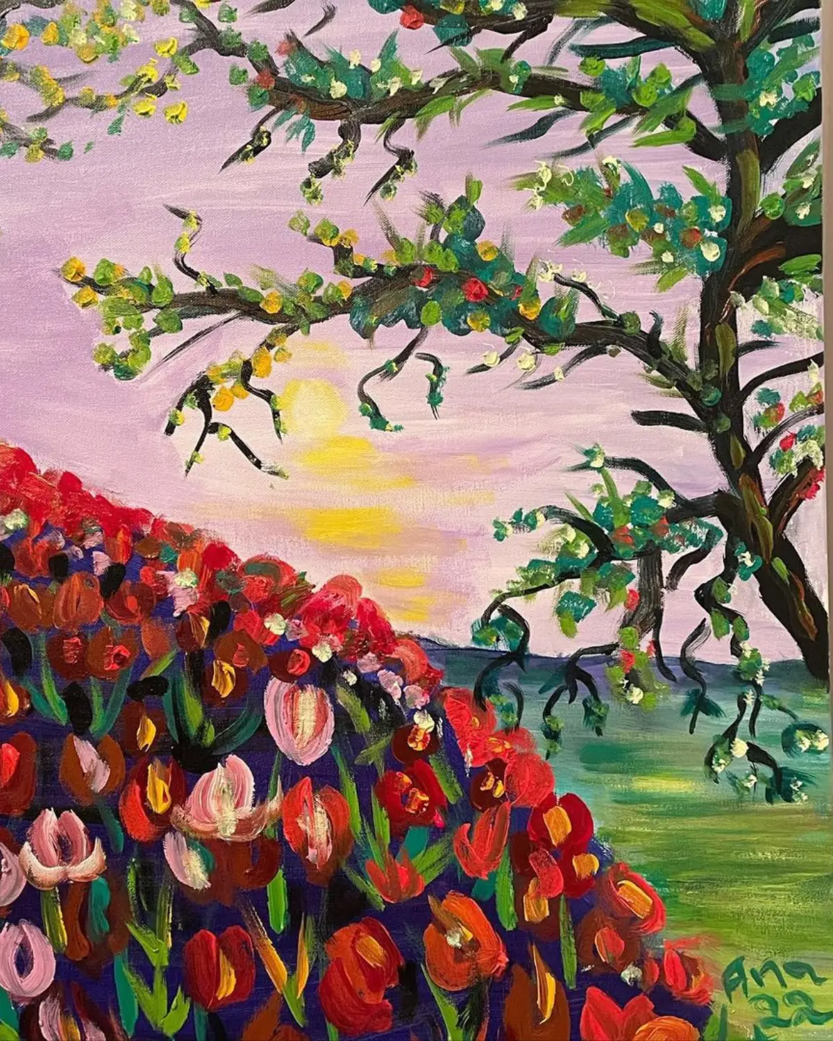 Quadros modernos . Telas de pintura artística em óleo e acrílica Ana celia 1 linda paisagem